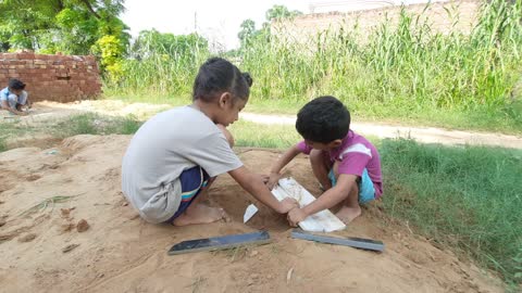 Kids of Village from Punjab Playing in Farms