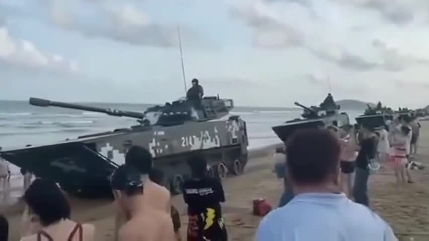 tank on the beach