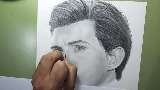 Tom Holland - drawing process