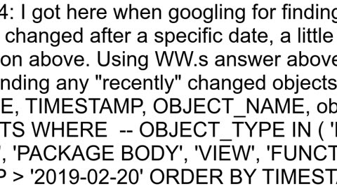 How do I find out when a stored procedure was last modified or compiled in Oracle