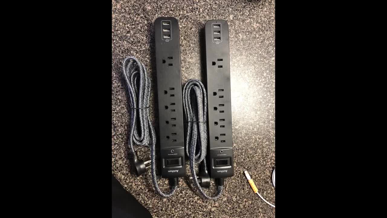 Review: 2 Pack Power Strip Surge Protector - 5 Widely Spaced Outlets 3 USB Charging Ports, 1875...