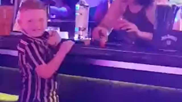 His first shot in a bar with a great kiss