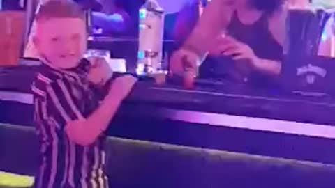 His first shot in a bar with a great kiss