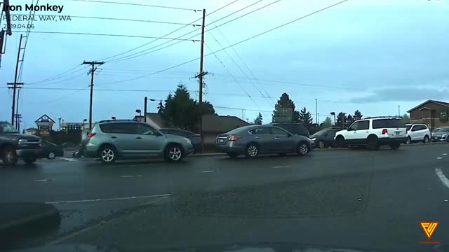 Hit-and-run captured on Dash Cam 2019.04.06 — FEDERAL WAY, WA