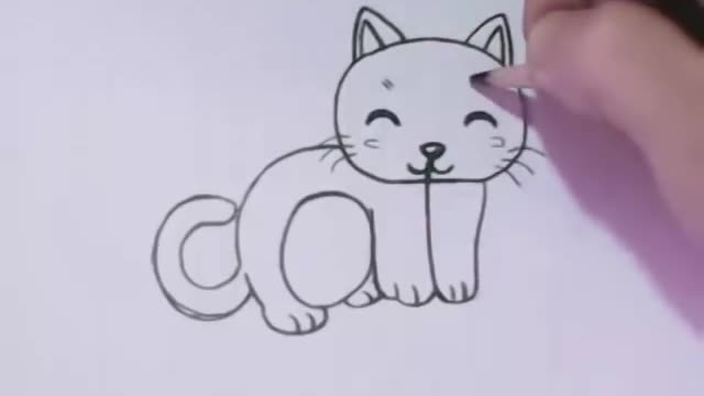 It's very simple! How to Make a Cartoon Cat Out of Words Cat for Kids