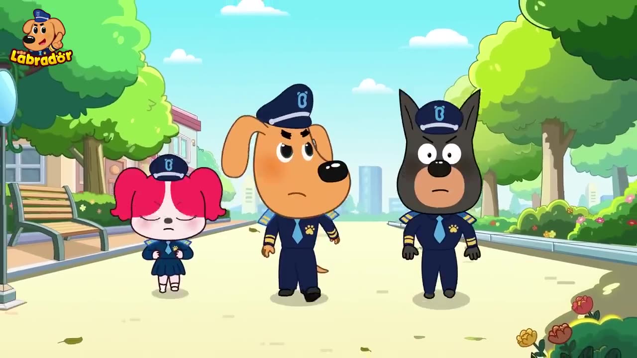 Walk Your Pets on a Leash Safety Tips Kids Cartoons Sheriff Labrador Police Cartoon720P_HD.mp4