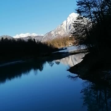 Beautiful lake with mountain view