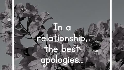 In a relationship, the best apologies...