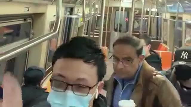 NEW YORK - Video allegedly of the Brooklyn subway shooting