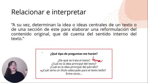 RELACIONAR E INTERPRETAR EN UN TEXTO NARRATIVO