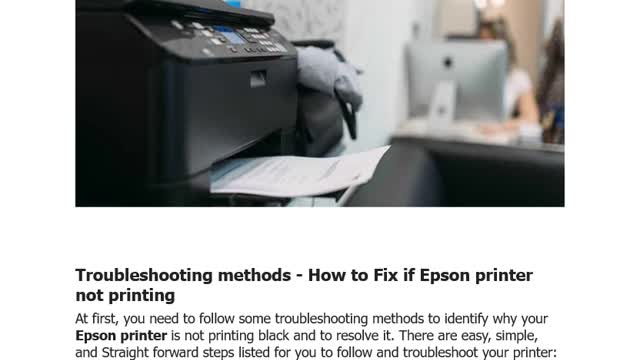 Epson Printer Not Printing Black | 1-800-439-5196