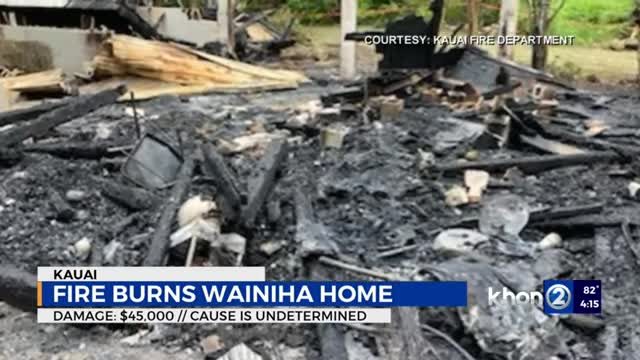 Fire burns Wainiha home