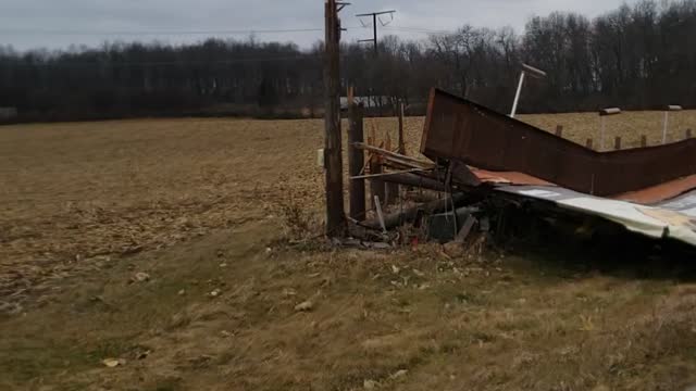 Billboard blown down