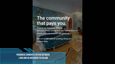 PicBookus currently offers between 1,000 and 50,000 users to follow