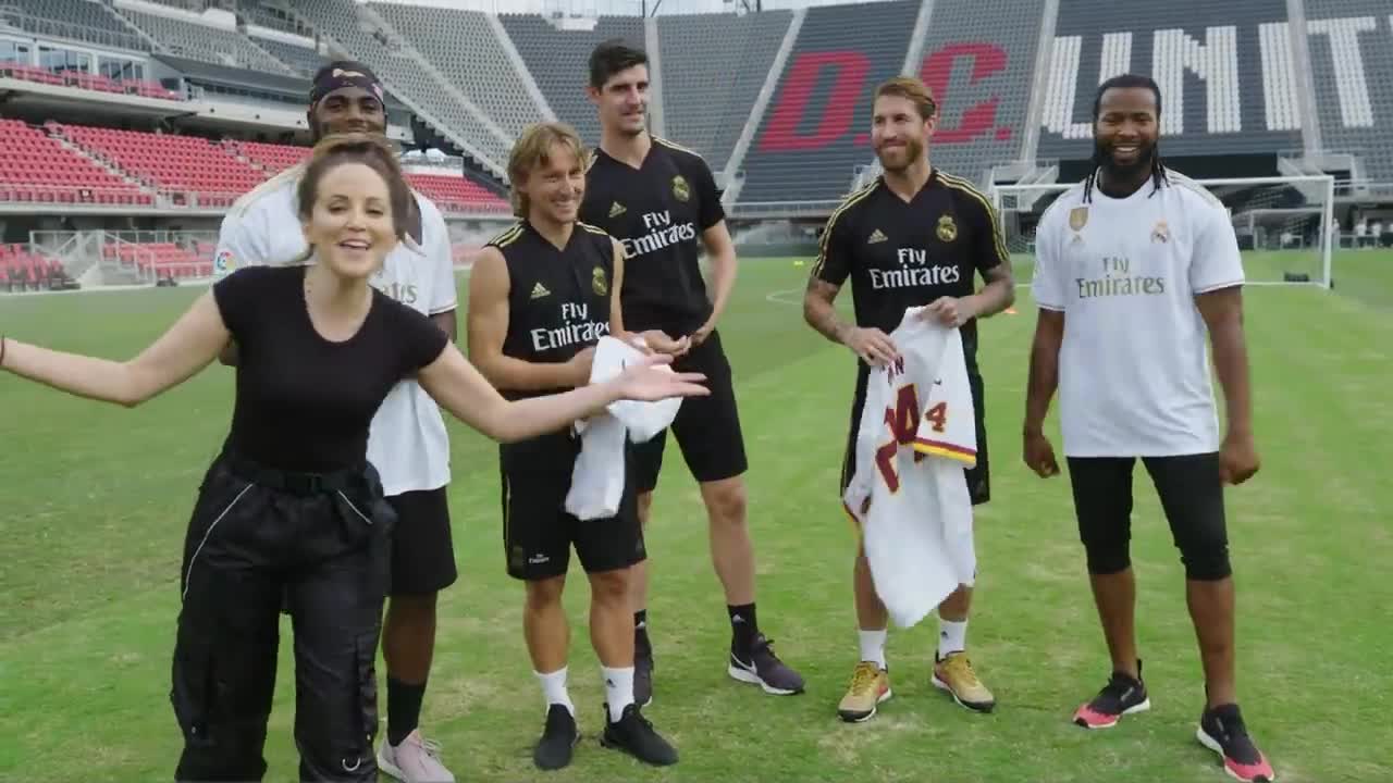 Ramos, Modric and Courtois vs. Collins and Norman _ Real Madrid x NFL _ Game Recognize Game