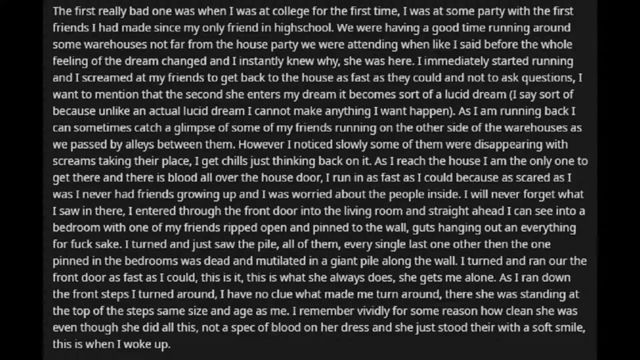 Scary Reddit Stories: A girl has been following me in my dreams for at least 13 years (r/nosleep)