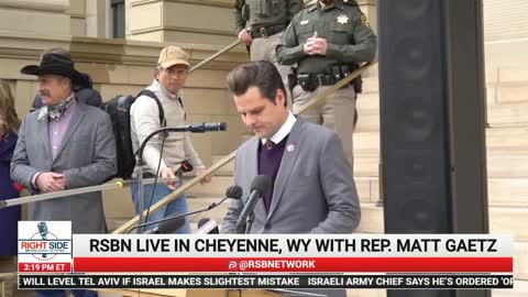 Matt Gaetz speech in Wyoming, says he loves Wyoming