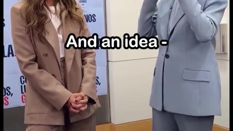 Jessica Alba with Kamala Harris in Matching Pant Suit