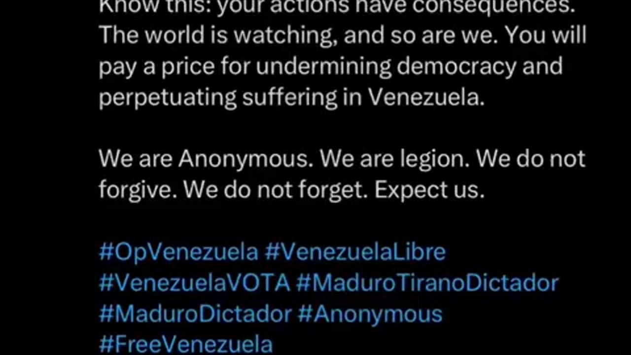 D17 PARECE QUE ANONYMOUS SE CANSO DE MADURO Y LE ESTA TIRANDO TODAS LAS PAGINAS GUBERNAMENTALES AL D