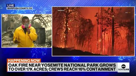 Oak Fire near Yosemite National Park scorches over 18,000 acres l ABCNL