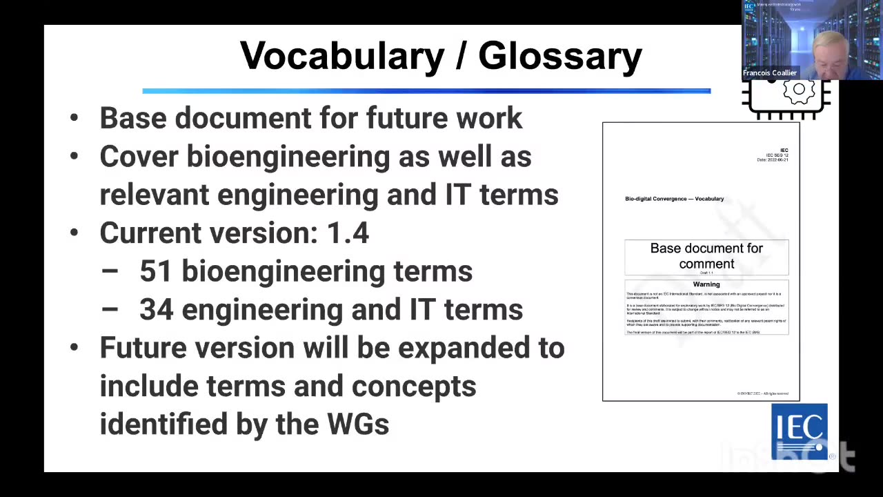 Bio-Digital Convergence Standardization (IEC SEG 12 Webinar) 2022 | IEC zoom Sessions Day 1 & 2