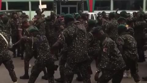 Soldiers dance