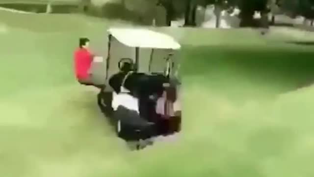 Golf Buggy Crash, Man Gets Thrown Out