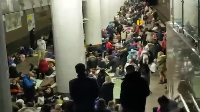 civilians hiding in the subway of Kharkov / stop war / stop Russia