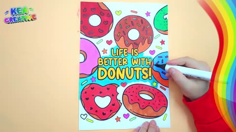 Donuts - How to color Life is Better with Donuts- @KeaCreative2