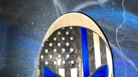 Epoxy Overlay Blue Lives American Punisher Flag Skull