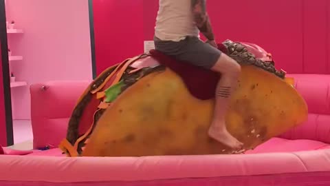 Riding a taco