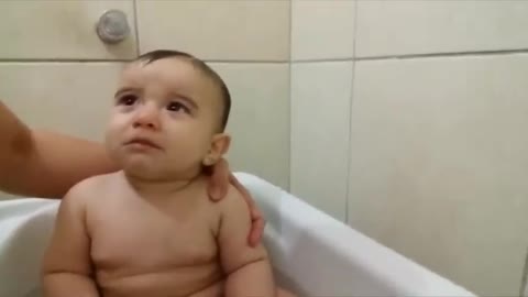 Baby gets emotional seeing his mother singing.