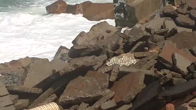 Brazil urgent, beach destroyed