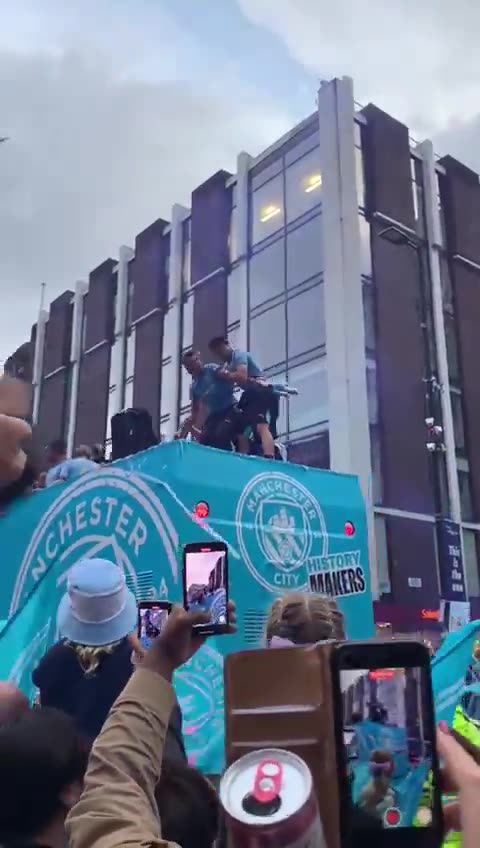 Jack Grealish nearly FALLING OFF THE BUS. 😭