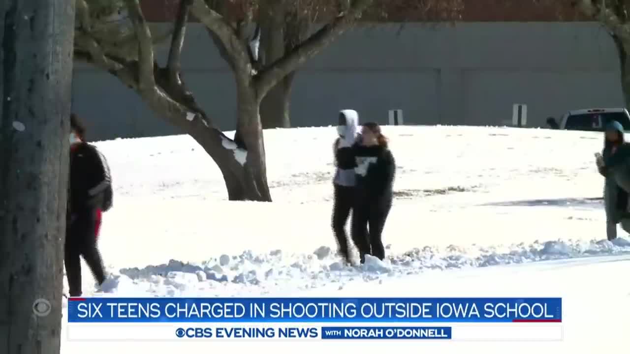 Six teens charged in shooting outside Iowa school