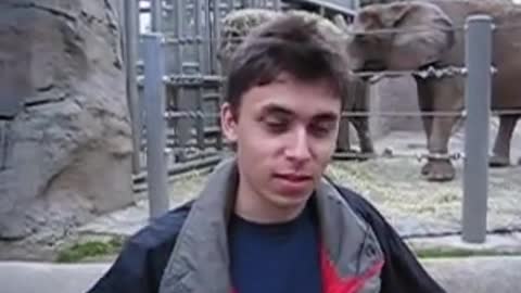Funny guy by the zoo