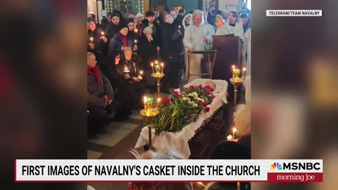 First images of Navalny_s casket inside the church