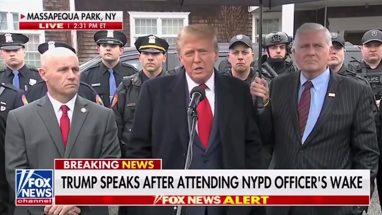 USA: President Trump Speaks After Attending Slain Officer Jonathan Diller’s Wake!