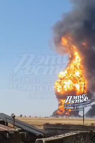 Explosion at the oil depot in Proletarsk Rostov region.mp4