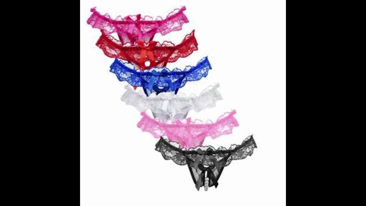 6pack 0f women Sexy Lace low rise panties lingerie open crotch Thong