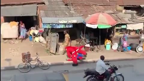 Spider man vs Father Christmas( got into a fight)