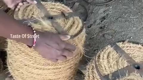 How is rope made from coconut in South India?