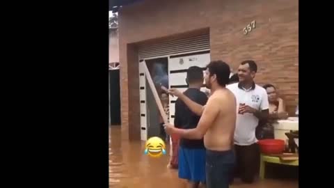 Brazilian Party and Barbecue on a flood