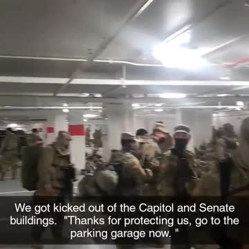 National Guard are sleeping now in a parking garage.
