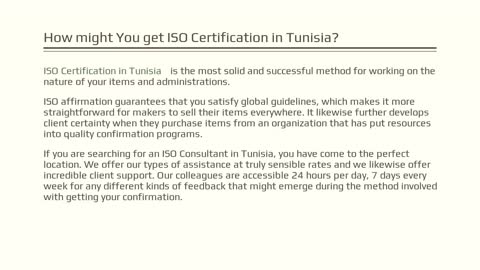 ISO Certification in Tunisia