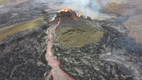 Lava Explodes From Volcano in Iceland