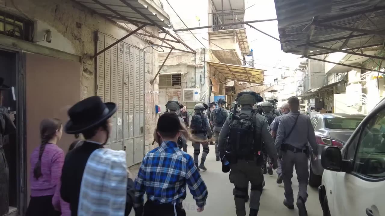 Anti Zionist Jewish community flying Palestinian flags in Jerusalem