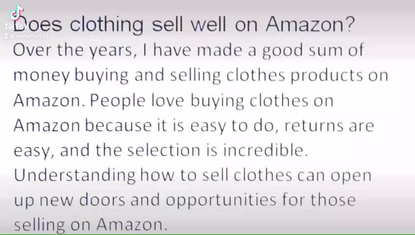 Does clothing sell well on Amazon?