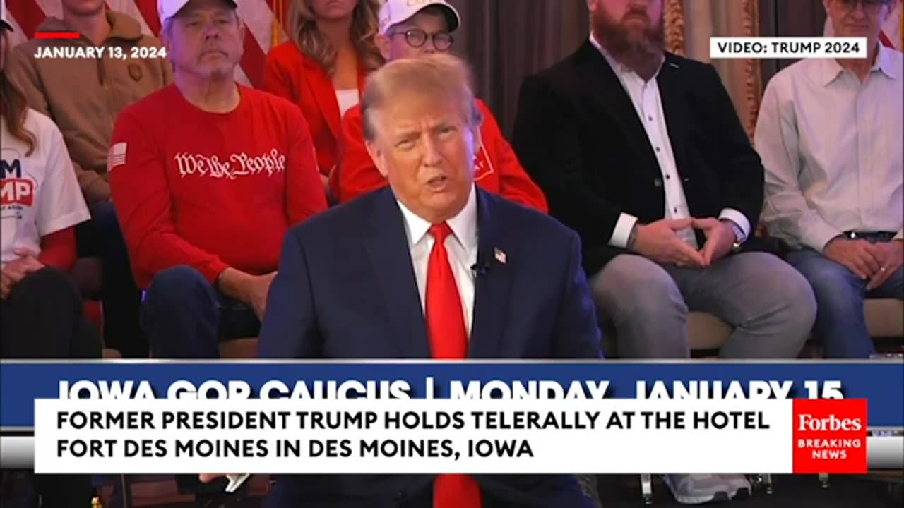 BREAKING NEWS Trump Arrives In Iowa, Holds Town Hall Event With Republican Caucus Just Days Away