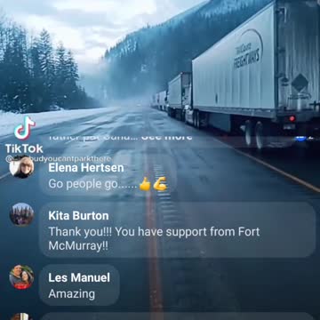Revelstoke B.C. Truckers Convoy For Freedom Keep Slow Rolling ❤ #BearHUG #NoVaxxPass #NoMandatesEVER #TrudeauMustGO